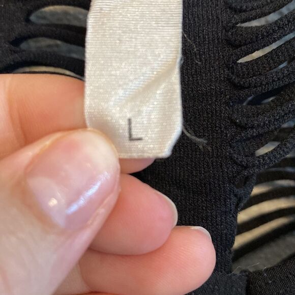 SAGE- black sports bra- slits- Size Large - Picture 6 of 6